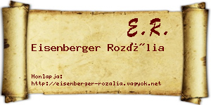 Eisenberger Rozália névjegykártya
